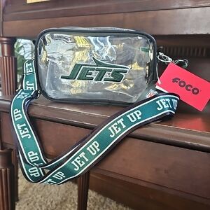 FOCO Purse NFL Clear Cross Body Stadium Compliant Zip Shoulder Bag New York Jets